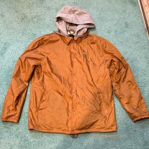 Vans Men's Tan insulated Raincoat with Gray Hood